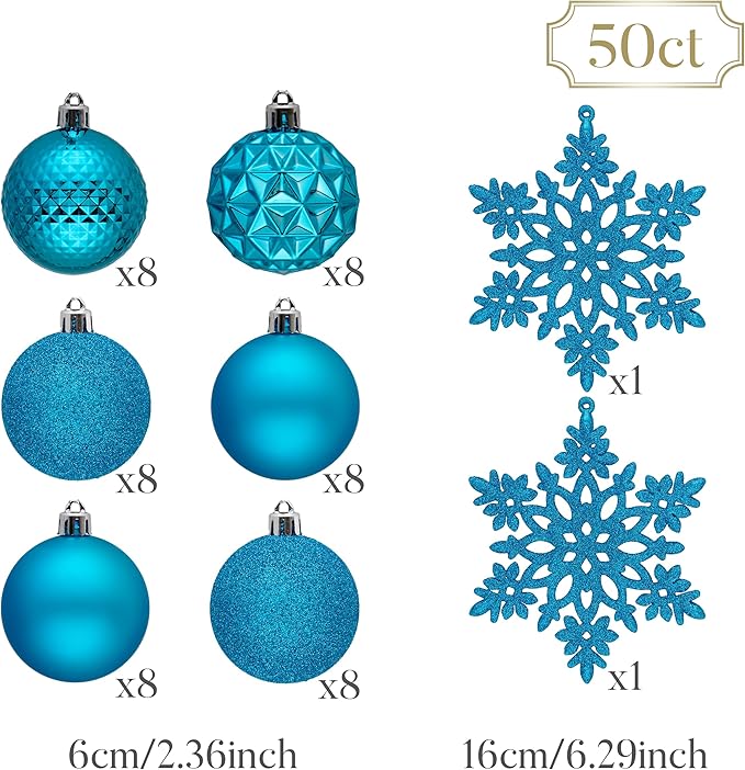 Valery Madelyn Christmas Tree Decorations Ornament Set, 50ct 2.36 #11