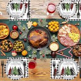 200Pcs Buffalo Plaid Christmas Tree Party Plates Napkins Christmas