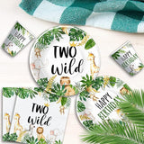 Jungle Animal Theme Two Wild Birthday Plates And Napkins Party