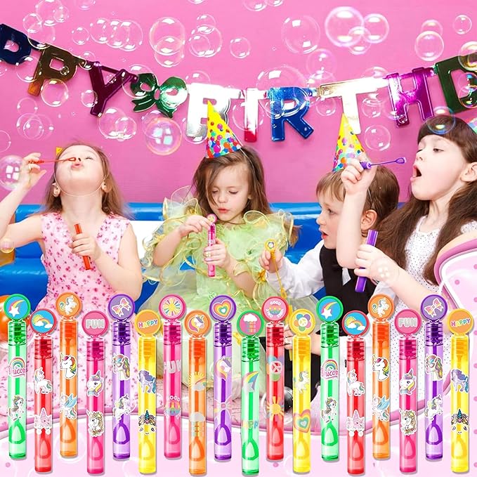 Cute Unicorns Party Favors for Kids 24PCS Magical Mini Bubble Wands