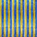 Voircoloria 3 Pack 3.3 x 8.2 ft Blue Gold Foil Fringe Backdrop