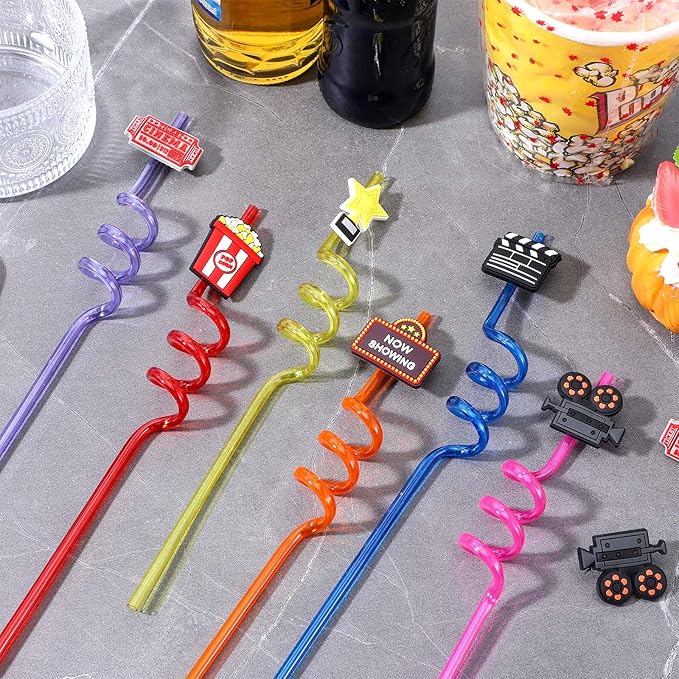 24Pack Movie Night Party Supplies Movie Night Drinking Straws
