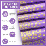 Breling 24 Pack Purple and Gold Disposable Plastic Tablecloths and