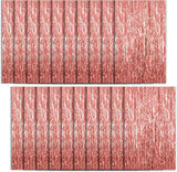 20 Pack Foil Curtain Backdrop Rose Gold Metallic Tinsel Foil Fringe
