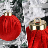 Velvet Christmas Balls Ornaments for Tree - 15pcs Shatterproof