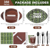 350 Pieces Football Party Decorations Tableware Set Football