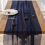 Keketoarrange 6pcs Navy Gauze Rustic Cheesecloth Table Runner 120