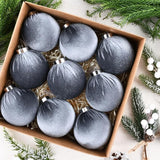 Velvet Ornaments for Christmas Tree Decorations - Gray Xmas Ball