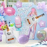 7Pcs Pink Purple Music Note Balloons for Singer Fans Party
