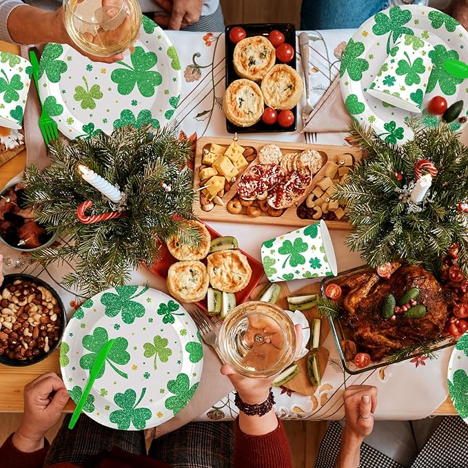 140Pcs St Patrick's Day Party Supplies St Patrick's Day Plates and