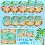 Tropical Retirement Party Decorations Dinnerware & Napkins for