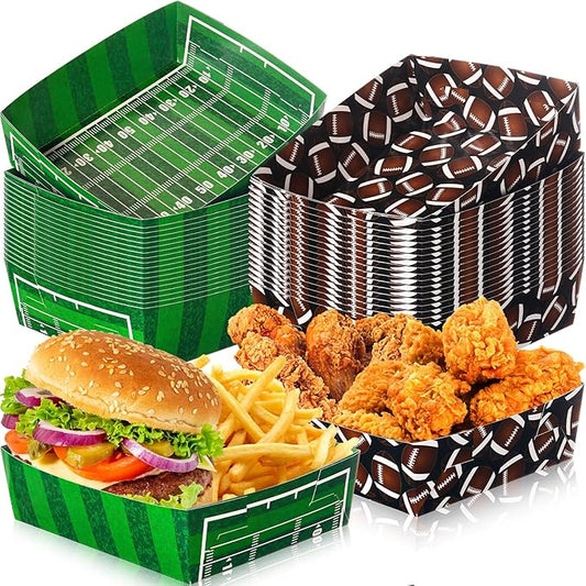 36 Pack Football Party Supplies Large 5 lb Football Plates Trays