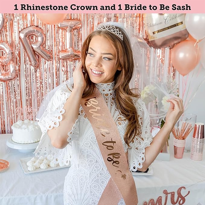 Bachelorette Party Decorations Kit Rose Gold Bridal Shower Bride