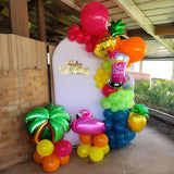 141 Pcs Rainbow Neon Balloon Arch Kit, Hot Pink Lime Green Orange