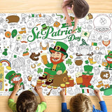 St Patrick's Day Coloring Tablecloth for Kids Giant 30x72 Inch