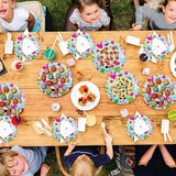60 Pcs Summer Party Paper Plates Disposable Round Paper