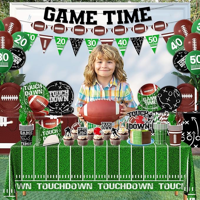 Football Party Decorations Serve 24 189Pcs Football Party Supplies