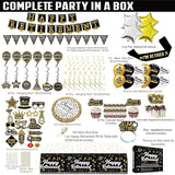 Happy Retirement Party Decorations supplies 80pack black gold party