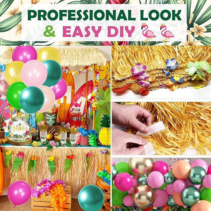 Luau Birthday Party Decorations 321Pcs Hawaiian Tropical Aloha Party