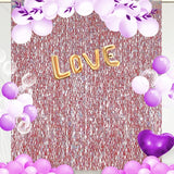 3 Pack 3.3 ft x 6.6 ft Tinsel Curtain CYLMFC Rose Gold Birthday