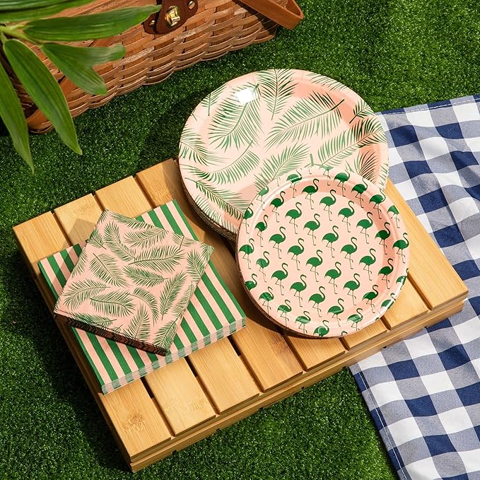 Tropical Luau Party Paper Plate and Napkin Set Premium Quality 80