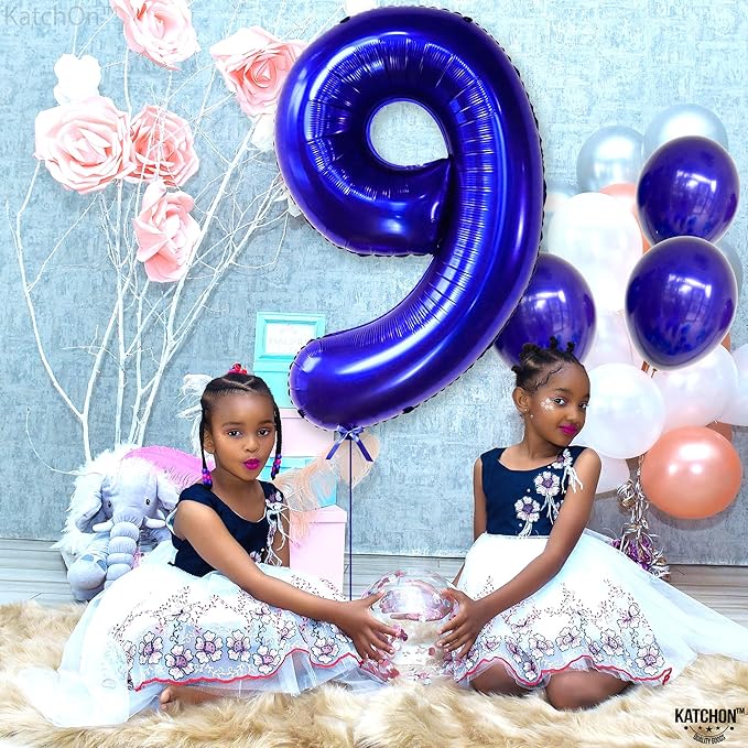 KatchOn, Giant Royal Blue Number 9 Balloon - 40 Inch | Foil 9