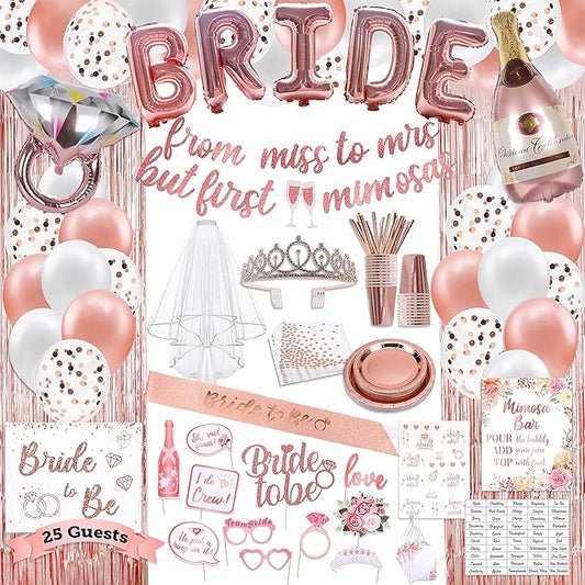 Bachelorette Party Decorations Kit Rose Gold Bridal Shower Bride