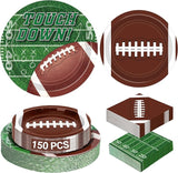 Football Party Supplies Set 150 PCS Dinnerware Decorations Include