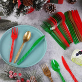 Kochorie 360 Pieces Christmas Plastic Cutlery Set Disposable Plastic
