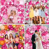 Amandir 153 Pcs Hot Pink Balloons Arch Garland Kit, Different Sizes