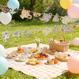 SUNBEAUTY Tea Party Decoration Teapot Bunting Garland Spring Garden