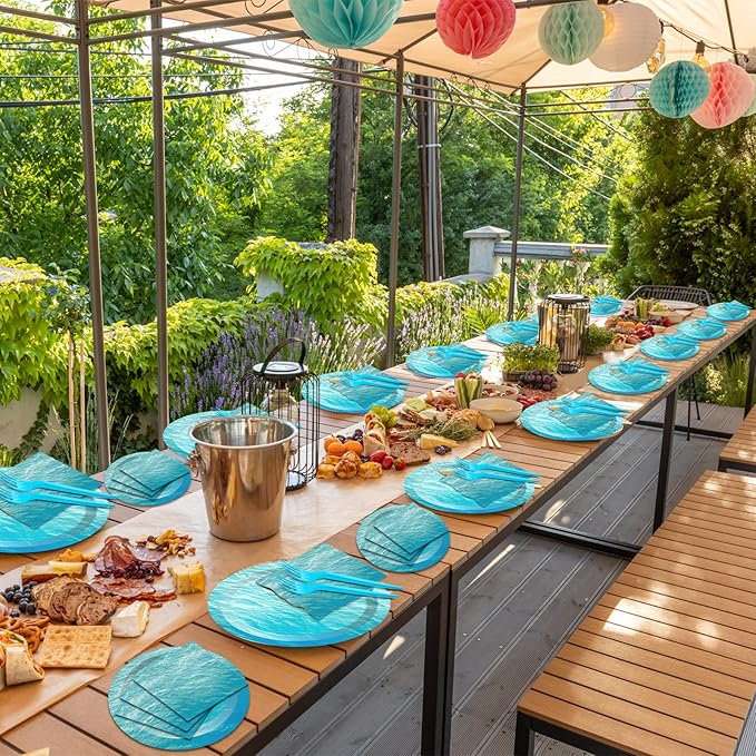 200 PCS Ocean Themed Paper Plates and Napkins Under the Sea Party