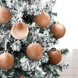 Velvet Ornaments for Christmas Tree Decorations - Brown Xmas Ball