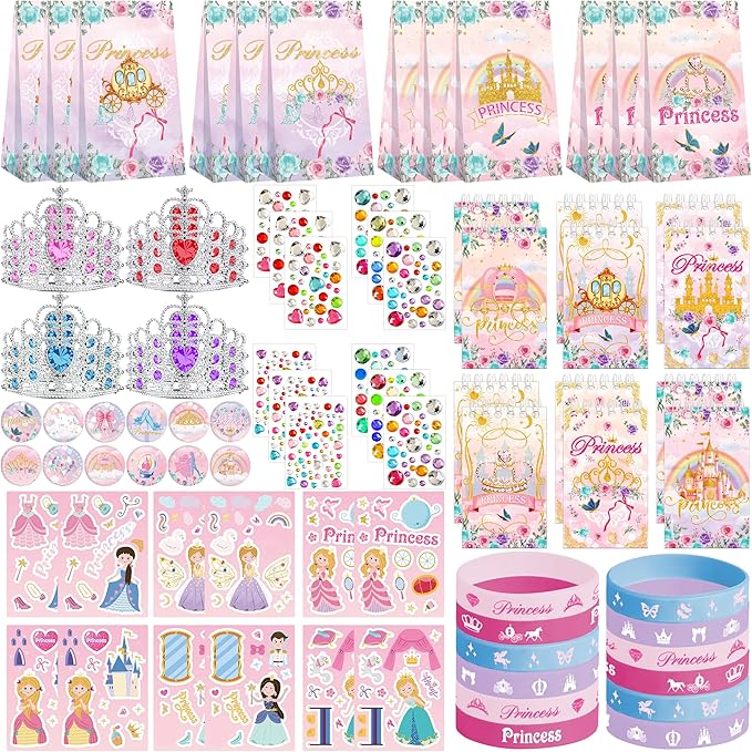 Princess Party Favors Including 12 Gift Bag 12 Stickers 12 Silicone