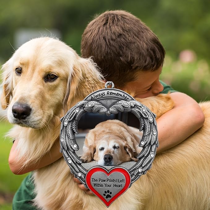 Pet Memorial Photo Christmas Ornament - Always Remember The Paw
