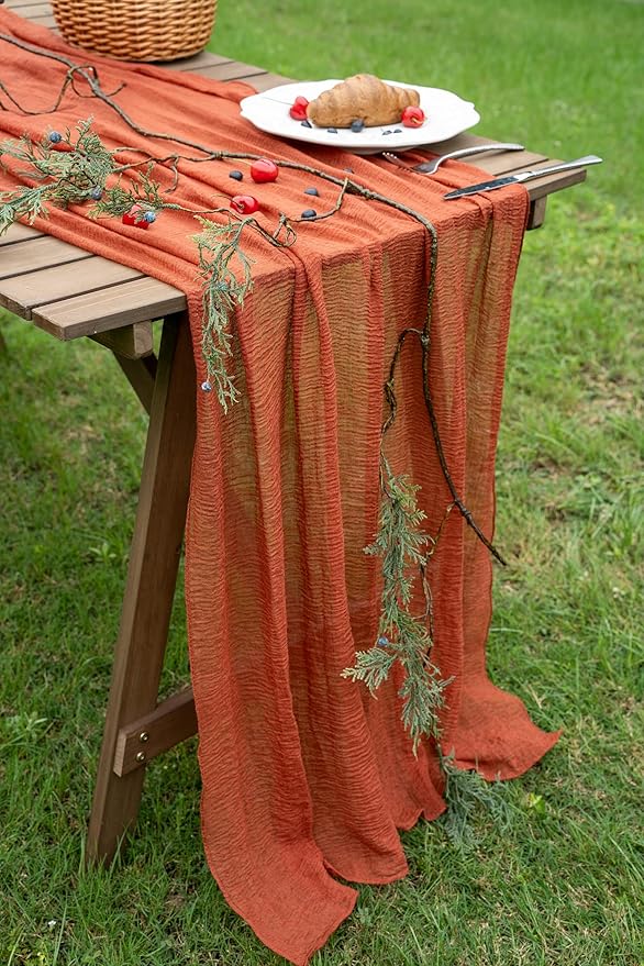 Keketoarrange Fall Thanksgiving Table Runner Terracotta Decorations