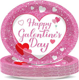 50Pcs Happy Galentine's Day Party Oval Plates 11 Inch Large