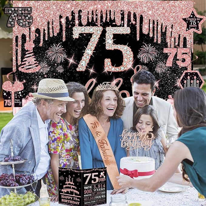75th Birthday Decorations for Women 32PCS 75th Birthday Party