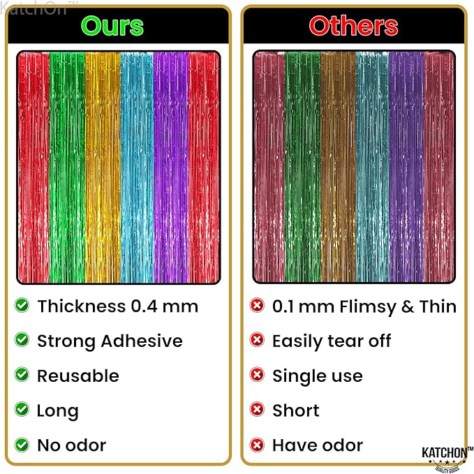 KatchOn, XtraLarge Rainbow Streamers - 3.2 x 8. Ft, 2 Pcs |