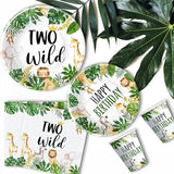 Jungle Animal Theme Two Wild Birthday Plates And Napkins Party
