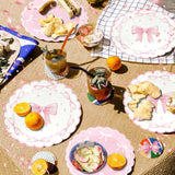 CANREVEL 96 PCS Bow Party Plates Serve 24, Bow Plates and Napkins