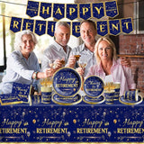 142Pcs Retirement Tableware Party Decorations Happy Retirement Party
