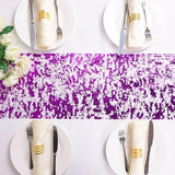 Snowkingdom 2 Pieces Purple Table Runner, Sequin Glitter Foil