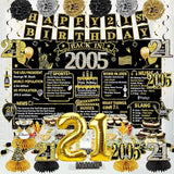 21st Birthday Decorations for Him 21pcs the Year 2005 Banner Balloon