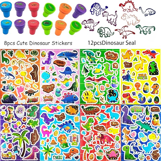 172PCS Dinosaur Party Favors for Kids 4 8 Ultimate Birthday Goodie