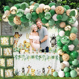 Safari First Birthday Decorations for Boy 116 Pcs Wild One Birthday