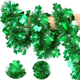 50 FT St Patricks Day Decorations Shamrock Garland Decor Green
