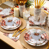 410 Pcs Terracotta Floral Wedding Decorations Fall Paper Plates and
