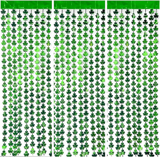 St Patrick's Day Tinsel Curtains 6.5X3.28 Pack of 3 St Patricks Day