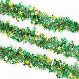 St Patricks Day Garland Decor 50Ft Glitter Tinsel Irish Shamrock